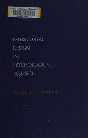 Front cover of Experimental design in psychological research by Allen Louis Edwards