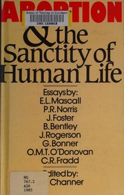Front cover of Abortion and the sanctity ofhuman life by E. L. Mascall