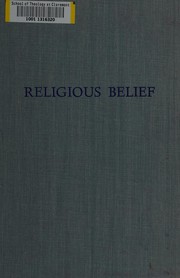 Cover of Religious belief by C. B. Martin