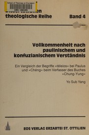 Front cover of Vollkommenheit nach paulinischem und konfuzianischem Verständnis by Yo Sub Yang