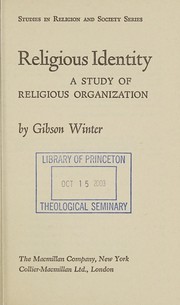 Cover of Religious identity by Gibson Winter