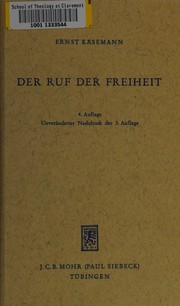 Cover of Der Ruf der Freiheit by Ernst Käsemann