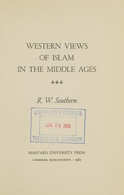 Cover of Western views of Islam in the Middle Ages by R. W. Southern