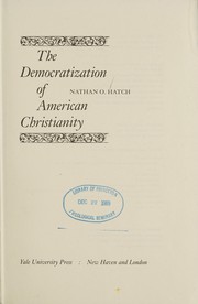 Cover of The democratization of American Christianity by Nathan O. Hatch
