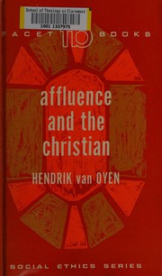 Front cover of Affluence and the Christian by Oyen, Hendrik van