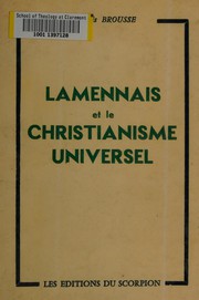 Front cover of Lamennais et le christianisme universel by François Brousse