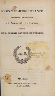 Front cover of Colón y el judío errante by Eugenio Sánchez de Fuentes
