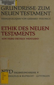 Front cover of Ethik des Neuen Testaments by Heinz Dietrich Wendland