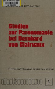 Front cover of Studien zur Paronomasie bei Bernhard von Clairvaux by Dorette Sabersky-Bascho
