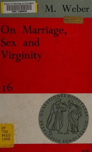 Cover of On marriage, sex, and virginity by Leonhard Maria Weber
