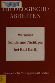 Front cover of Sünde und Nichtiges bei Karl Barth by Wolf Krötke