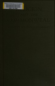 Cover of Religion and the commonweal by Herbert Maynard Diamond
