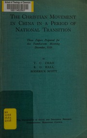 Cover of The Christian movement in China in a period of national transition by Zichen Zhao