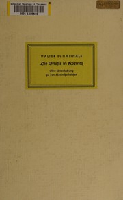 Cover of Die Gnosis in Korinth by Walter Schmithals