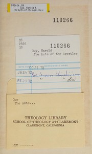 Front cover of The Acts of the Apostles by Harold A. Guy