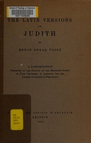 Front cover of The Latin versions of Judith by Edwin Edgar Voigt