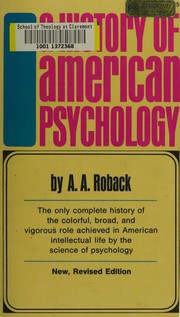 Cover of History of American psychology by Abraham Aaron Roback