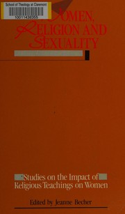 Front cover of Women Religion And Sexuality by Jeanne Becher