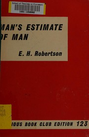 Cover of Man's estimate of man by Edwin Hanton Robertson