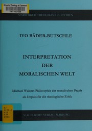 Front cover of Interpretation der moralischen Welt by Ivo Bäder-Butschle