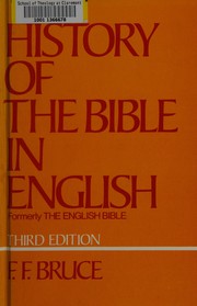 Cover of History of the Bible in English by Bruce, F. F.
