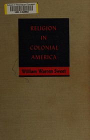 Cover of Religion in colonial America by Sweet, William Warren
