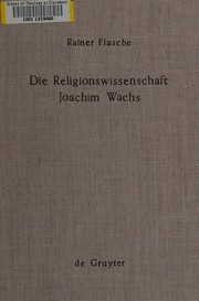 Front cover of Die Religionswissenschaft Joachim Wachs by Rainer Flasche
