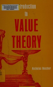 Cover of Introduction to value theory by Rescher, Nicholas.