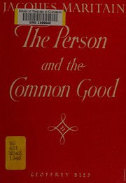 Front cover of The person and the common good by Jacques Maritain