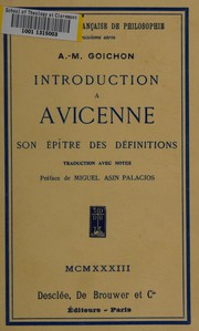 Cover of Introduction à Avicenne by Avicenna