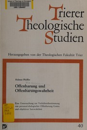 Front cover of Offenbarung und Offenbarungswahrheit by Helmut Pfeiffer