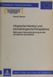 Front cover of Utopische Intention und eschatologische Perspektive by Horst Herion