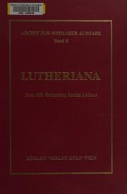 Front cover of Lutheriana by Martin Luther