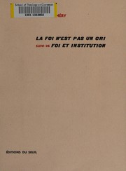 Cover of La foi n'est pas un cri by Henry Duméry