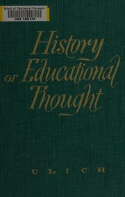 Front cover of History of educational thought by Ulich, Robert