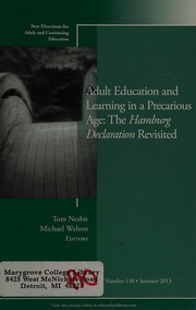 Front cover of Adult Education and Learning in a Precarious Age : the Hamburg Declaration Revisited by Tom Nesbit