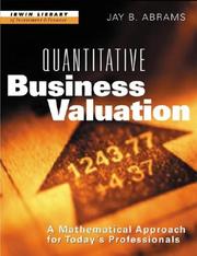 Cover of Quantitative Business Valuation by Jay B. Abrams