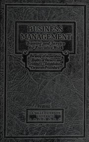 Cover of Business management by La Salle Extension University