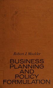 Front cover of Readings in business planning and policy formation by Robert J. Mockler