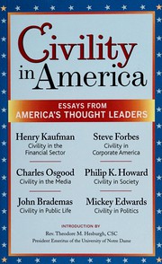 Front cover of Civility in America by Henry Kaufman