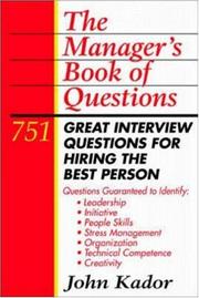 Cover of The Manager's Book of Questions by John Kador