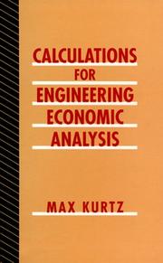 Cover of Calculations for engineering economic analysis by Max Kurtz
