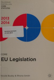 Cover of Core EU legislation by Nicole Busby