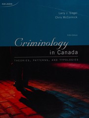 Cover of Criminology in Canada by Larry J. Siegel