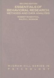 Cover of Essentials of behavioral research by Rosenthal, Robert