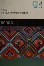 Front cover of Discovering mathematics by Open University MU123/Book D.