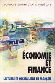 Front cover of Economie et finance by Conrad J. Schmitt