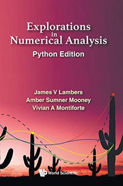 Cover of Explorations in Numerical Analysis by James V Lambers