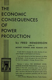 Front cover of The economic consequences of power production by Henderson, Fred