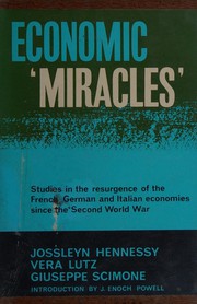 Cover of Economic 'miracles' by Jossleyn Hennessy